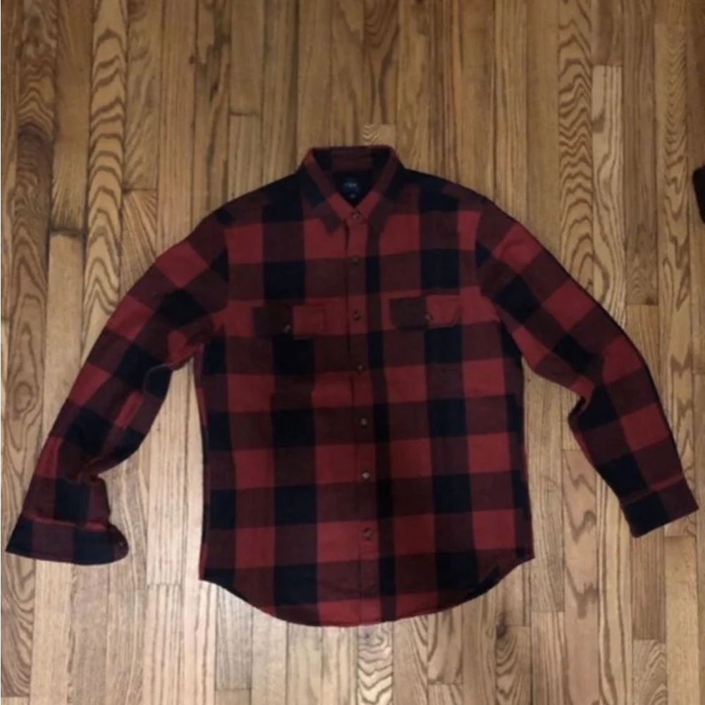 J. Crew Men’s Buffalo Check Heavyweight Work-shirt in Brazen Buffalo Red Ochre
